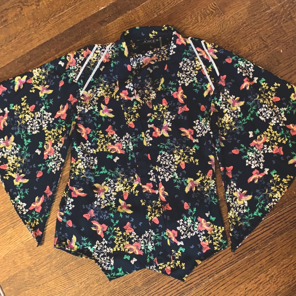 Joyce Black printed kimono